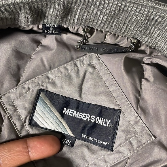 Vintage Members Only 80% Down Waterfowl Gray Convertible Bomber Jacket / XL - Picture 6 of 11